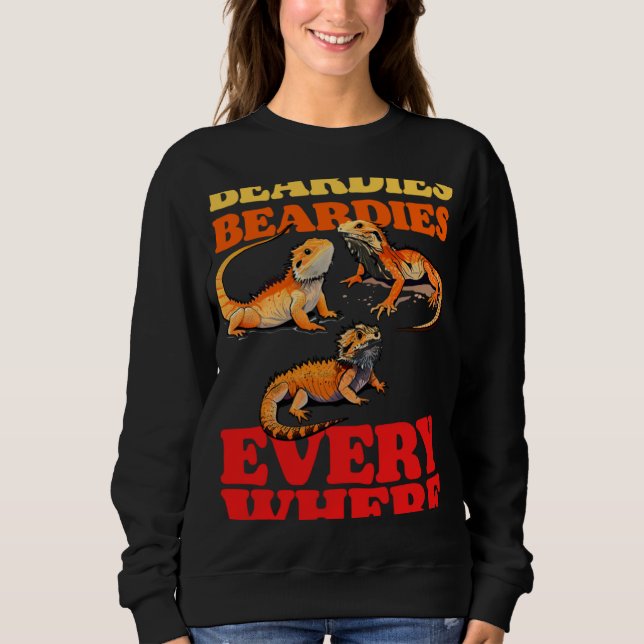 Sweatshirt Beardies Beardies Everywhere  Bearded Dragon Pet L (Devant)