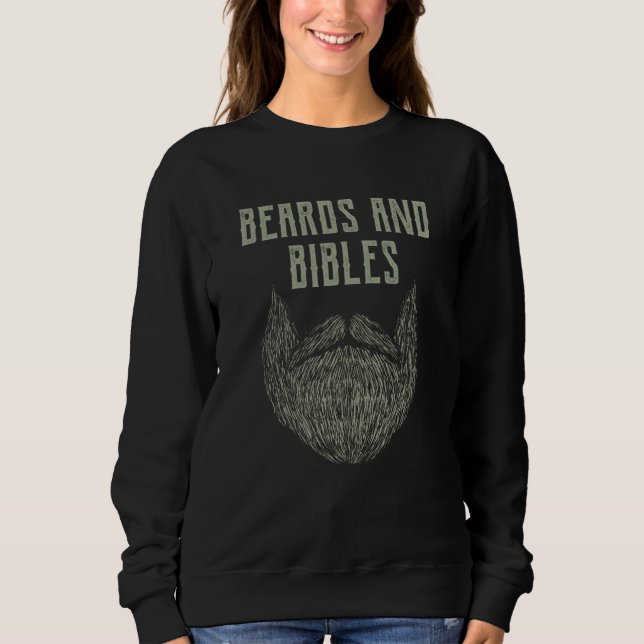 Sweatshirt Beards and Bibles Motivational Quote Christian Ins (Devant)