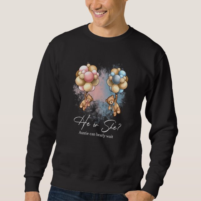 Sweatshirt Bears Balloons Auntie Can Bearly Wait Gender Revea (Devant)
