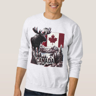 Sweatshirt Beau Canada. Drapeau canadien. Orignal canadien.