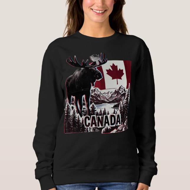 Sweatshirt Beau Canada. Drapeau canadien. Orignal canadien. T (Devant)