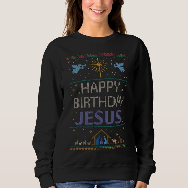 Sweatshirt Beau Chandail chrétien de Noël Religieux (Devant)