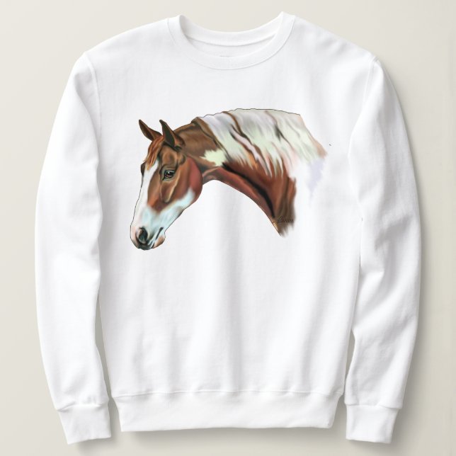 Sweatshirt Beau Chestnut Tovero Paint Horse (Design devant)