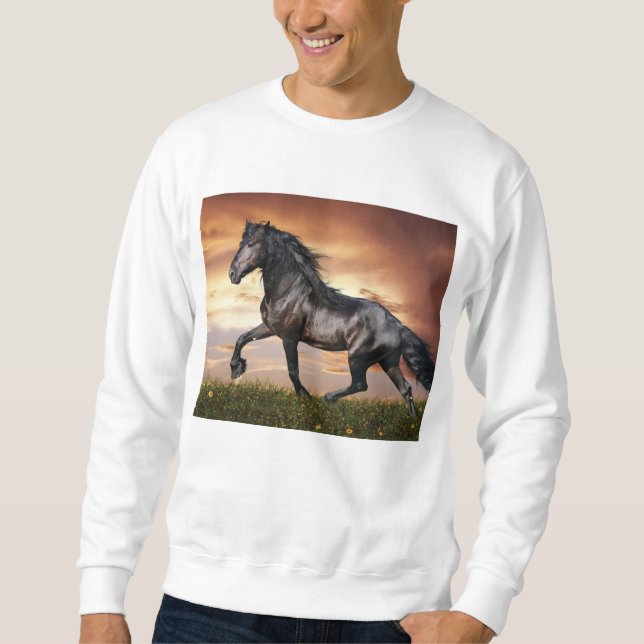 Sweatshirt Beau Cheval Noir (Devant)