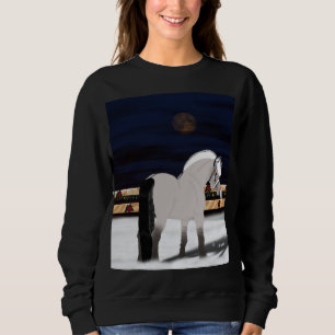 Sweatshirt Beau cheval norvégien de fjord dans la neige
