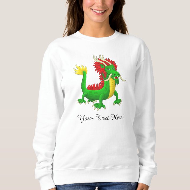 Sweatshirt Beau Dragon Azur Chinois (Devant)