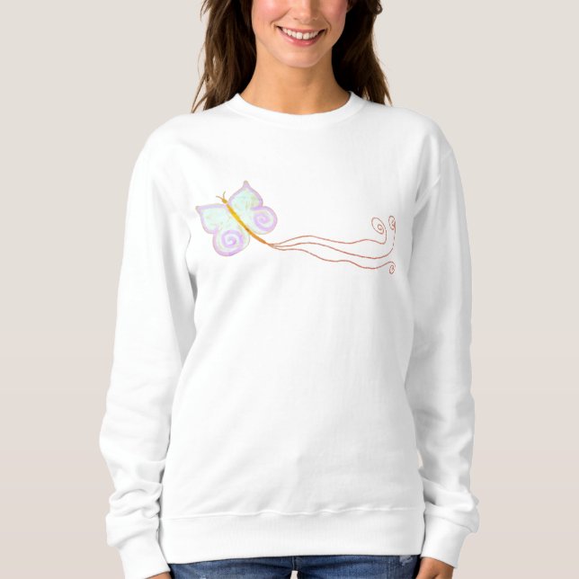 Sweatshirt Beau papillon Abstrait Wearable Art (Devant)