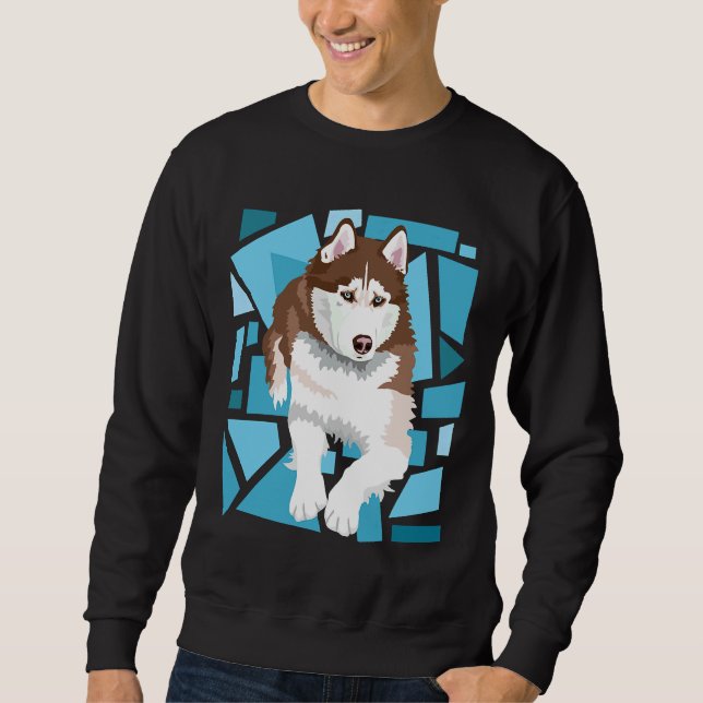 Sweatshirt Beau Rouge Brown Sibérie Husky (Devant)
