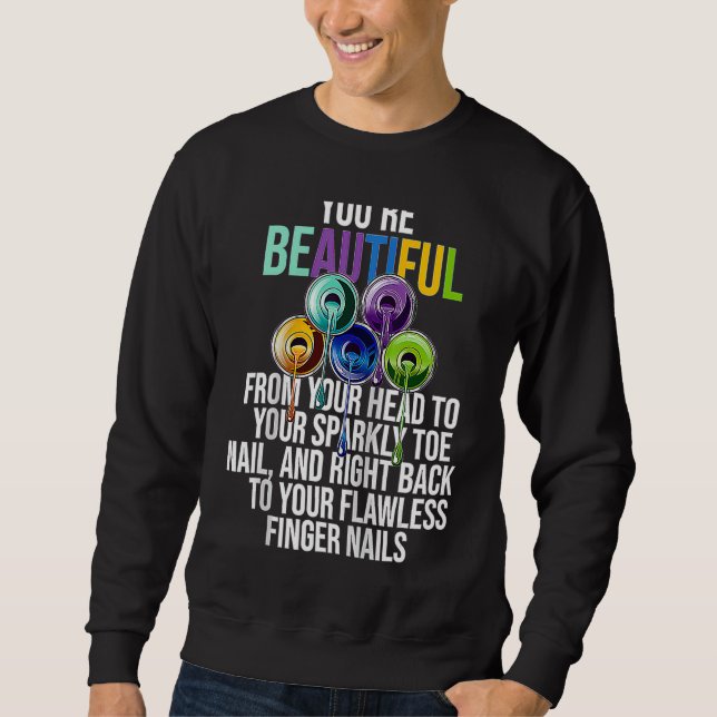 Sweatshirt Beau Technicien Nail Tech Manicuriste Polonais A (Devant)