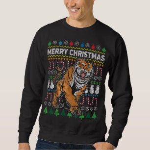 Sweatshirt Beau Tigre Joyeux Noël Vilain Noël Gros Chat
