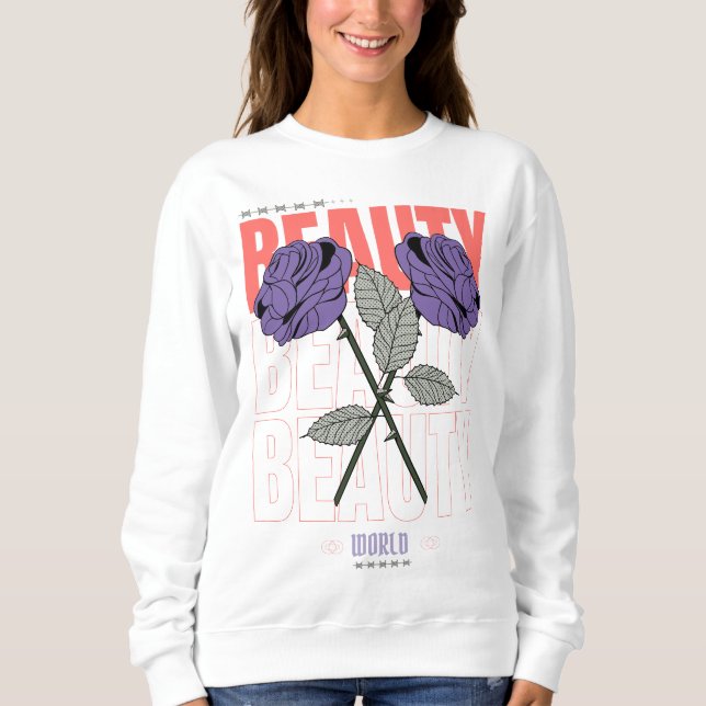 Sweatshirt Beauté World Shirt - Rose gothique Design esthétiq (Devant)