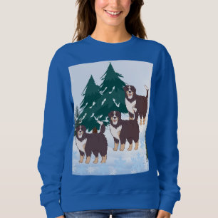 Sweatshirt Beautés arctiques Huskies Brown en bois d'hiver de
