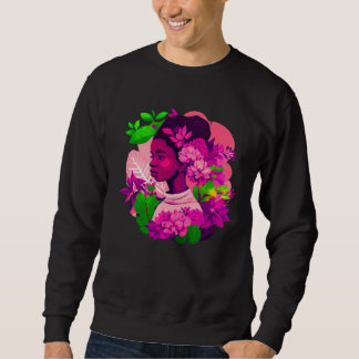 Sweatshirt Beautiful Black Woman Afro Melanin Queen Cute Flow