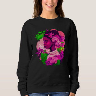 Sweatshirt Beautiful Black Woman Afro Melanin Queen Cute Flow
