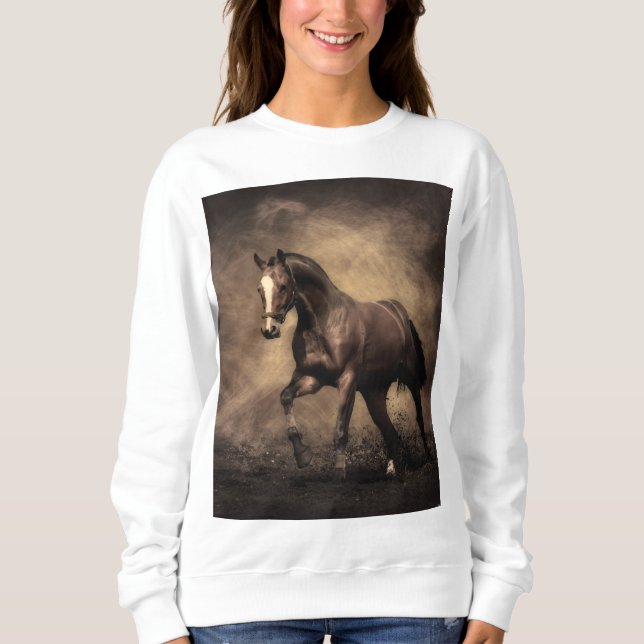 Sweatshirt Beautiful horse throw pillow (Devant)