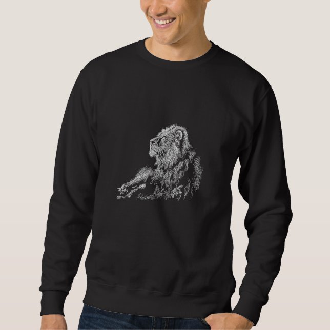 Sweatshirt Beautiful lion  king of the animals picture  Afric (Devant)