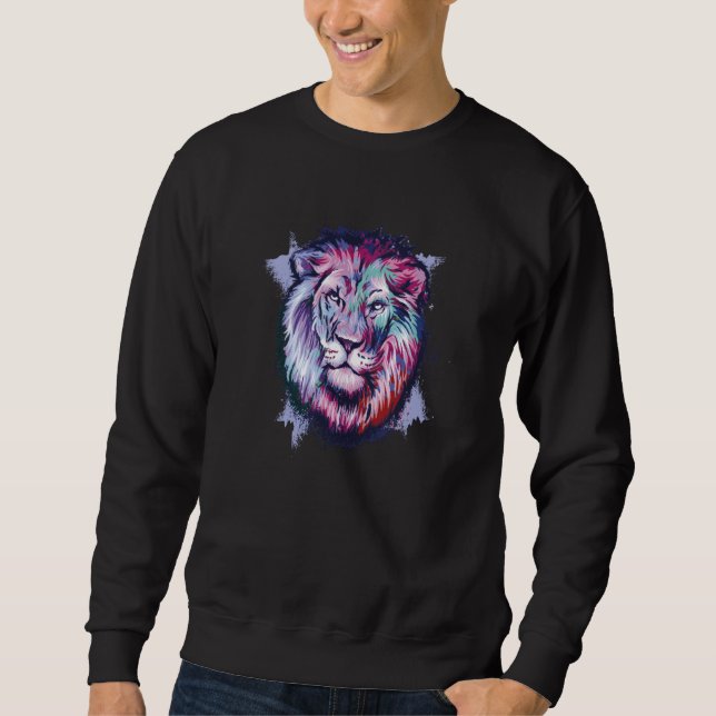 Sweatshirt Beautiful lion motif lion head lion mane king of a (Devant)