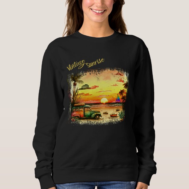 Sweatshirt Beautiful Vintage Summer Island Sunrise (Devant)