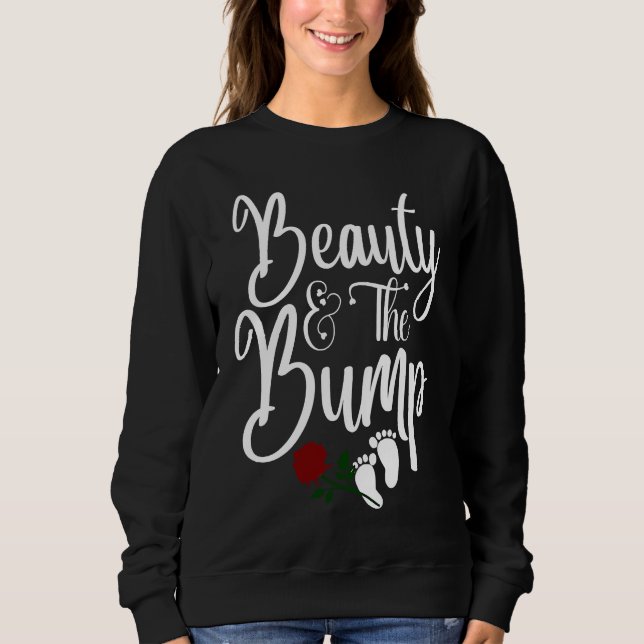 Sweatshirt Beauty And Bump Nice Pregnancy Message (Devant)