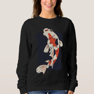 Sweatshirt Beaux poissons Koi avec des couleurs rouge, blanc 