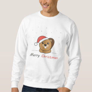 Sweatshirt Beaver Noël Neige Hiver Animaux Castor