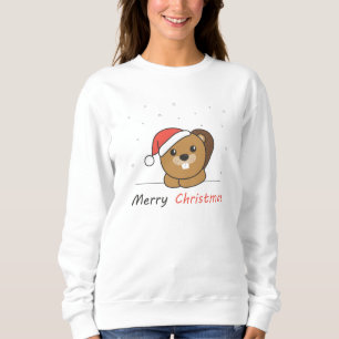 Sweatshirt Beaver Noël Neige Hiver Animaux Castor