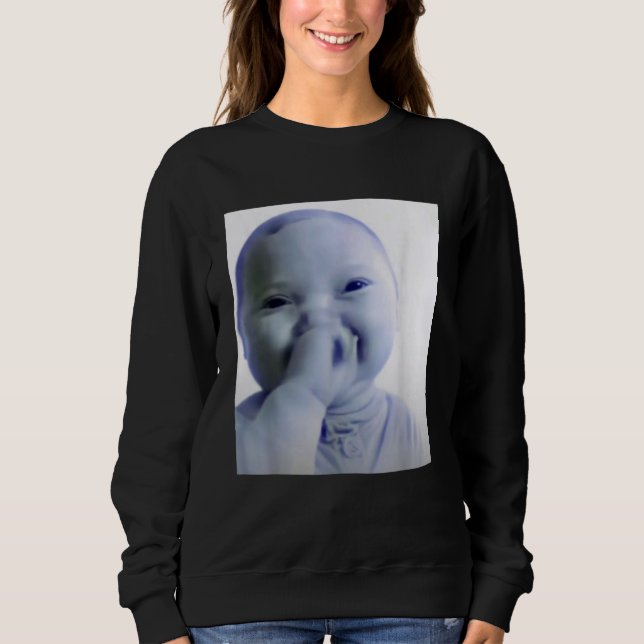 Sweatshirt Bébé Ai Tu Jures Mème Drôle Bébé Qui Rit Mème Br (Devant)