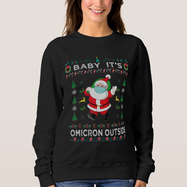 Sweatshirt Bébé c'est Omicron Covid devant Père Noël monstre  (Devant)