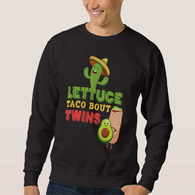Sweatshirt Bébé Faire-part Laitue Taco Bout A Twins (Devant)