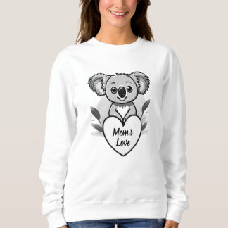 Sweatshirt Bébé Koala Ours Coeur avec votre message personnal