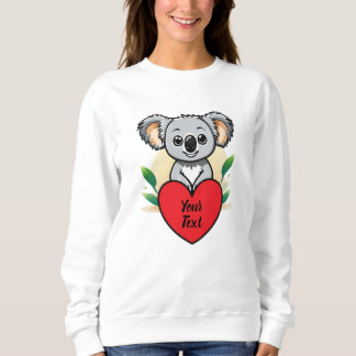 Sweatshirt Bébé Koala Ours Coeur avec votre message personnal