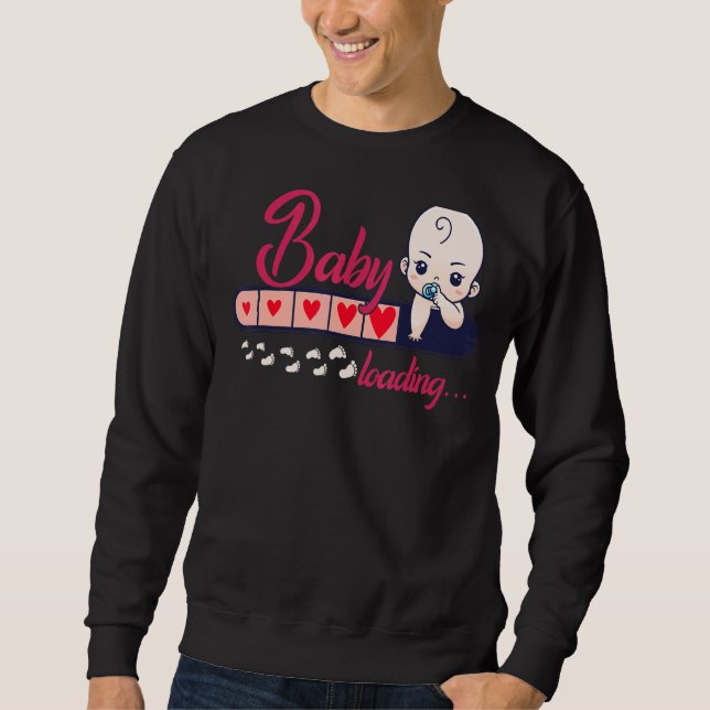 Sweatshirt Bébé mignon Chargement Pour Grossesse Faire-part H (Devant)