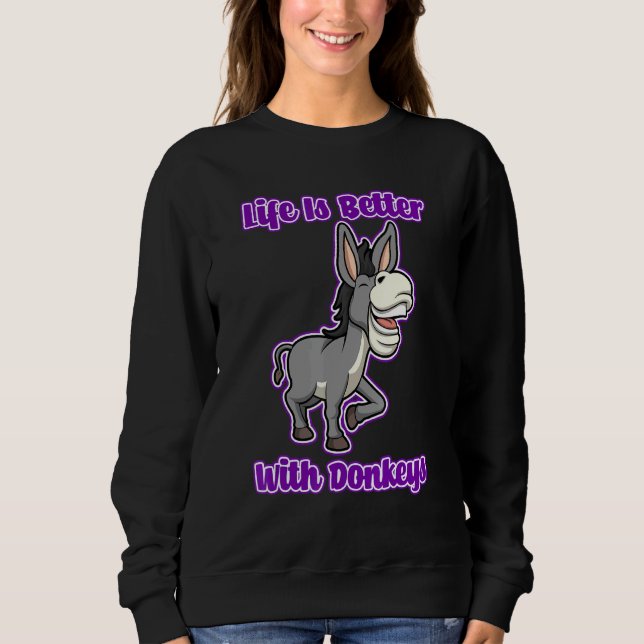 Sweatshirt Bébé mignon Mule de vie âne (Devant)