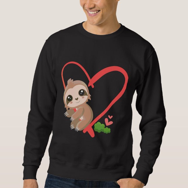 Sweatshirt Bébé mignon Sloth Valentines Jour Sloth (Devant)