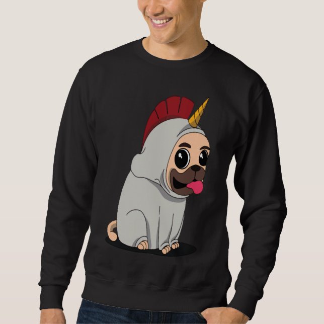 Sweatshirt Bébé mignon Unicorn Carlin chien classique T-shirt (Devant)