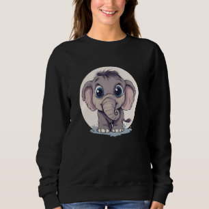 Sweatshirt Bébé mou Eléphant Gros yeux Animal Art