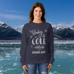Sweatshirt Bébé personnalisé Il fait froid dehors vacances