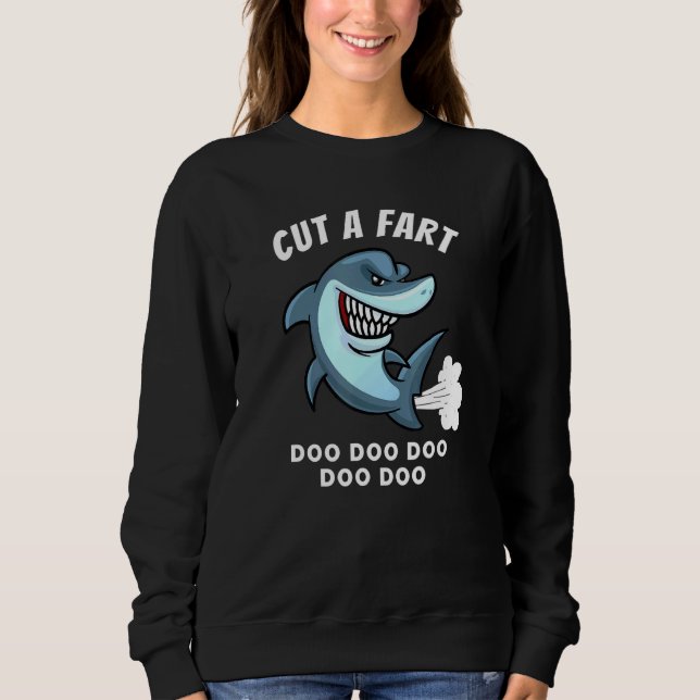 Sweatshirt Bébé Shark Parodie Farting Gag Plaisanter Pour Les (Devant)