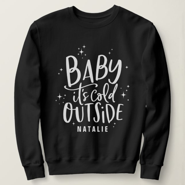 Sweatshirt Bébé son froid en dehors du script vacances texte (Design devant)