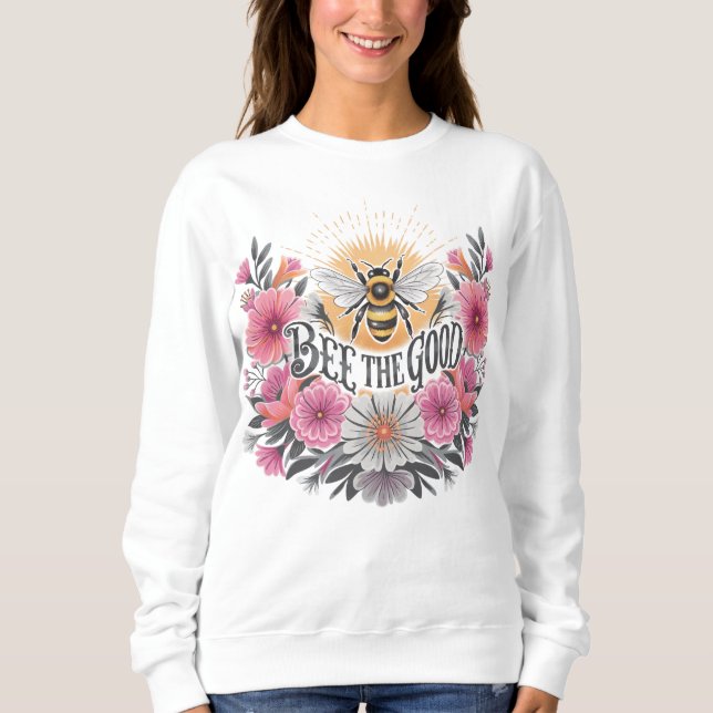 Sweatshirt Bee the Good Floral Retro (Devant)