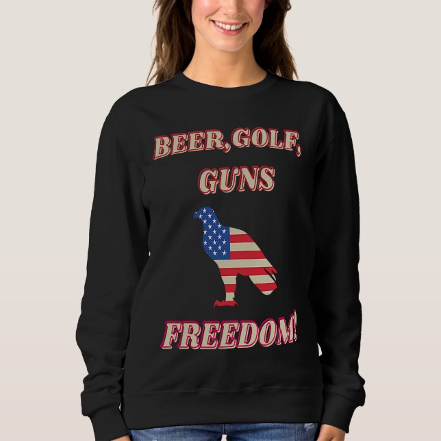 Sweatshirt Beer Golf Guns Freedom  Golfing Dad Husband Grandp (Devant)