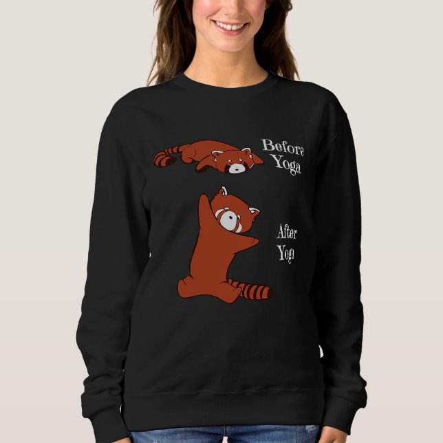 Sweatshirt Before Yoga After Yoga Red Panda  Meditation Yoga (Devant)