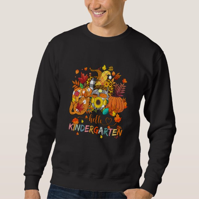 Sweatshirt Beginning Of Autumn Teacher Sunflower Hello Kinder (Devant)