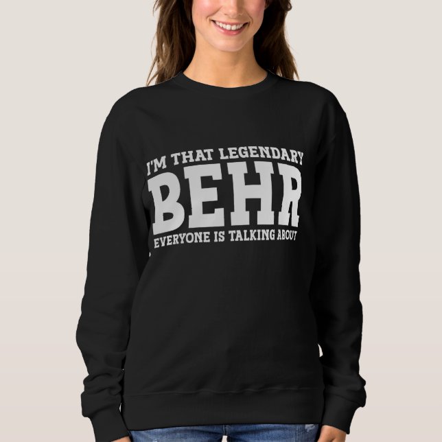 Sweatshirt Behr Nom personnel Prénom Drôle (Devant)