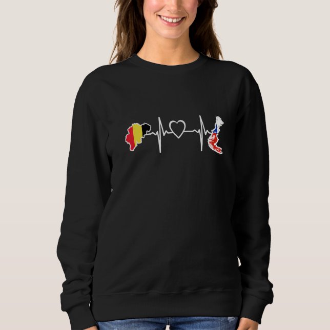 Sweatshirt Belgium Chili Flag Belgian Chilean Heartbeat  1 (Devant)