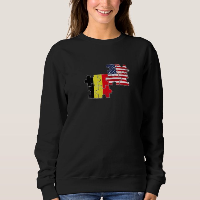 Sweatshirt Belgium USA Belgian American Flag   (Devant)