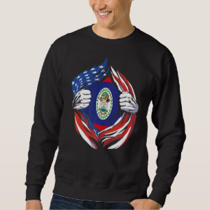 Sweatshirt Bélize Drapeau Américain Fier de Mon Héritage Béli