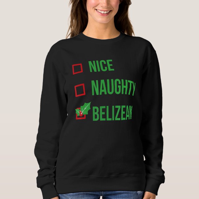 Sweatshirt Belizean Funny Belize Pajama Noël (Devant)