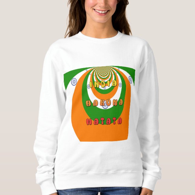 Sweatshirt Belle Inde couleurs drapeau national Hakuna Matata (Devant)