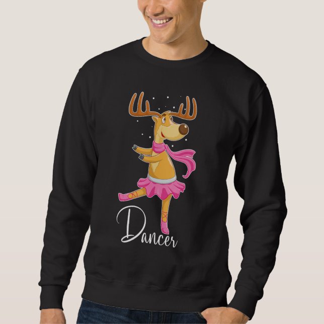 Sweatshirt Belle Reindeer Ballet Dancer Noël Cadeau (Devant)
